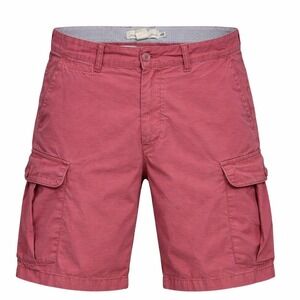 H&M L.O.G.G. Cargo Shorts Mens 34 Red Cotton Button Fly Multi Pocket‎